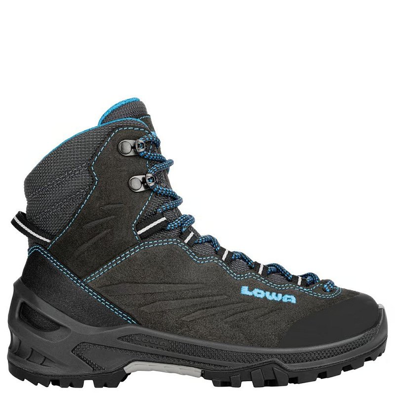 Dětské kotníkové boty LOWA CADIN GTX MID JR anthracite/turqoise EU 40